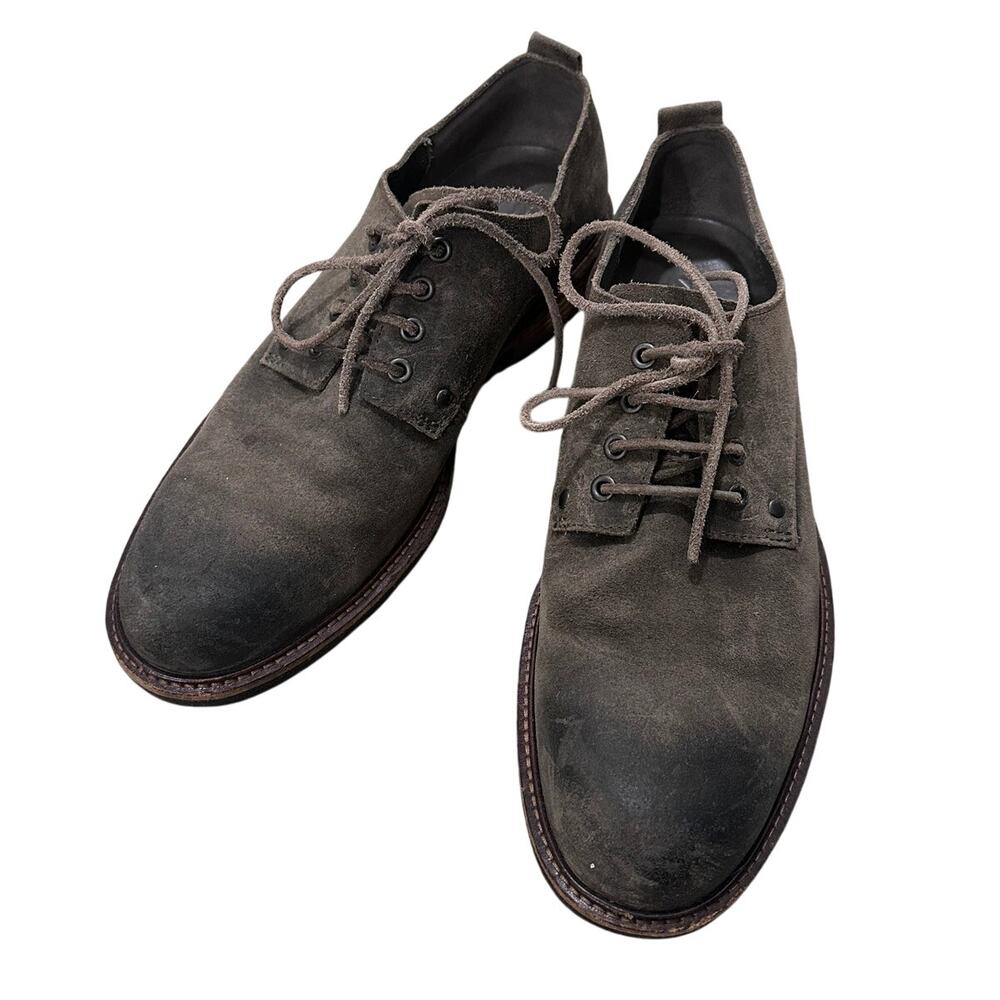 ECCO Kenton Plain Toe Derby Lace Up Oxford Classic Suede Oiled Finish Mens, 44